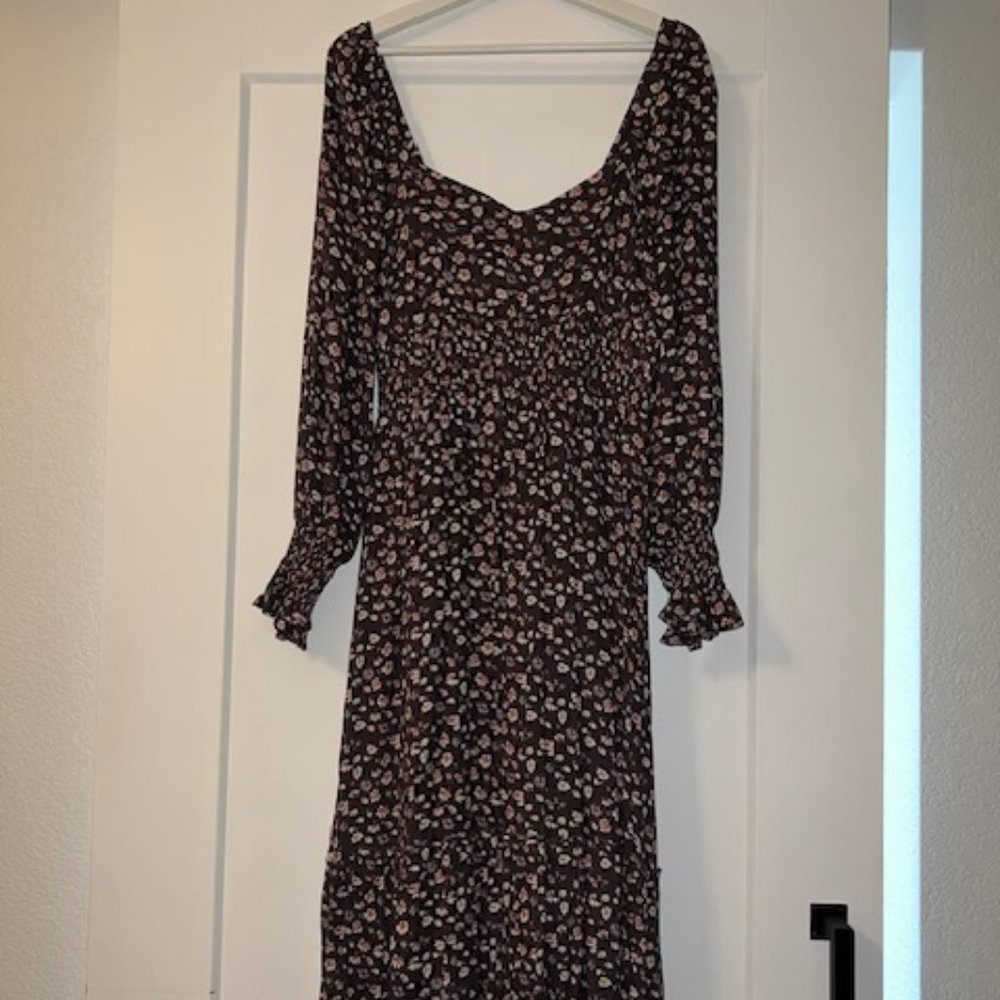 Floral Midi Longsleeve Dress